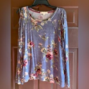 Rewind Floral Sweater with a peek-a-boo shoulder